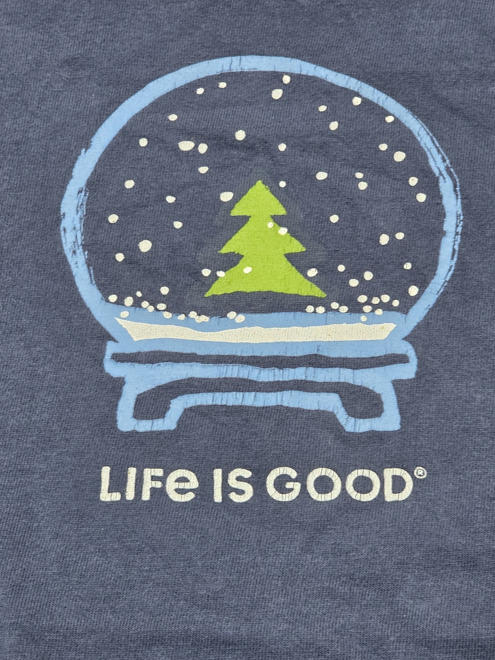 Life Is Good Women's XL Blue Crusher Snow Globe Long Sleeve Tee